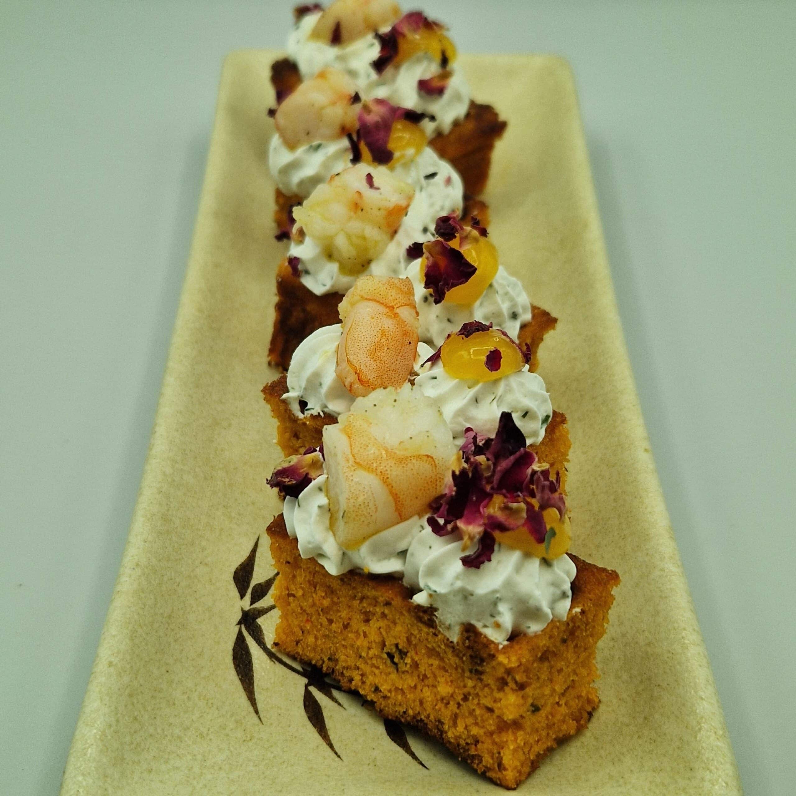 Gauffre crevette pamplemousse