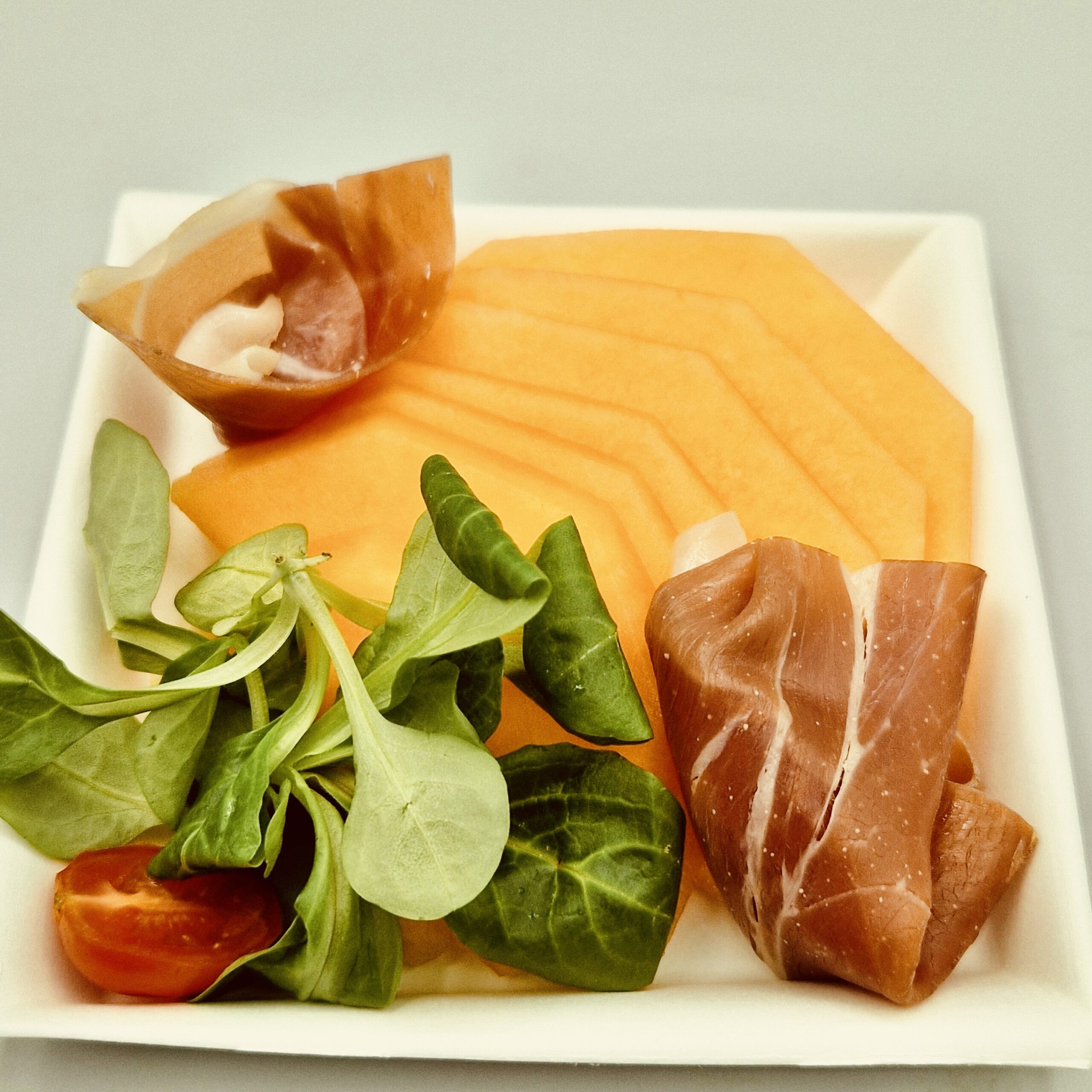 Melon jambon plateau repas